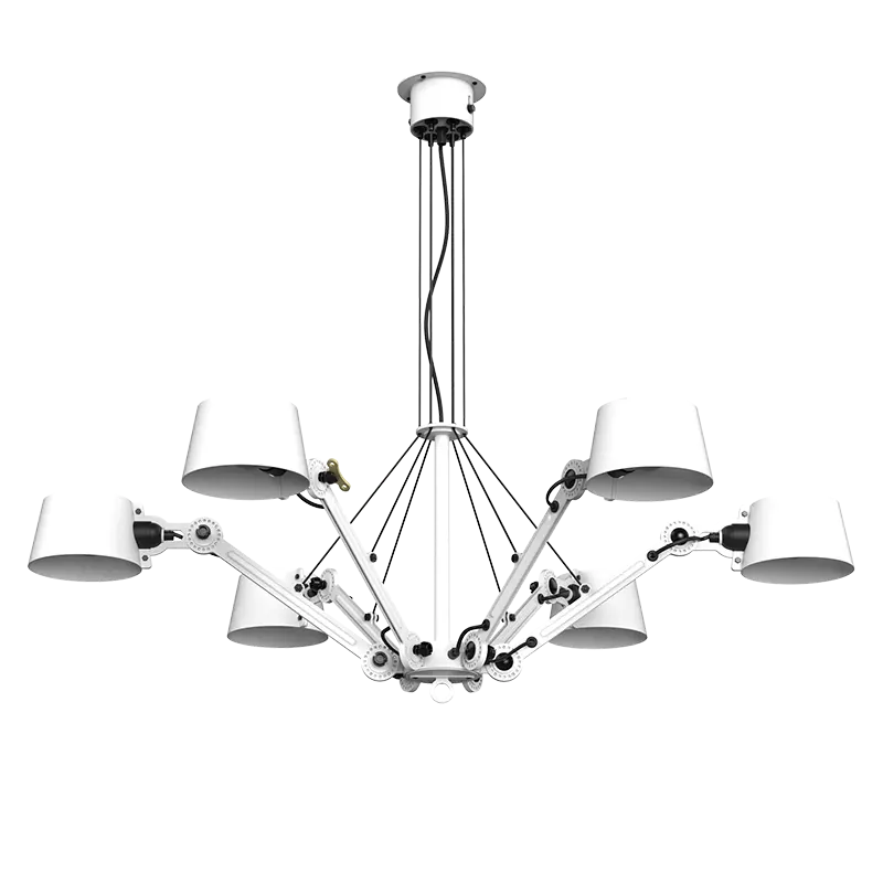 Bolt chandelier hanglamp 6 arm - Pure white