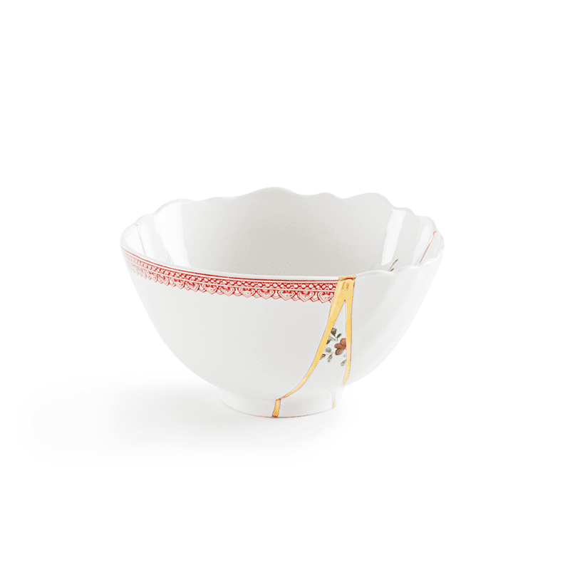 Kintsugi-n'1 fruit bowl in porcelain