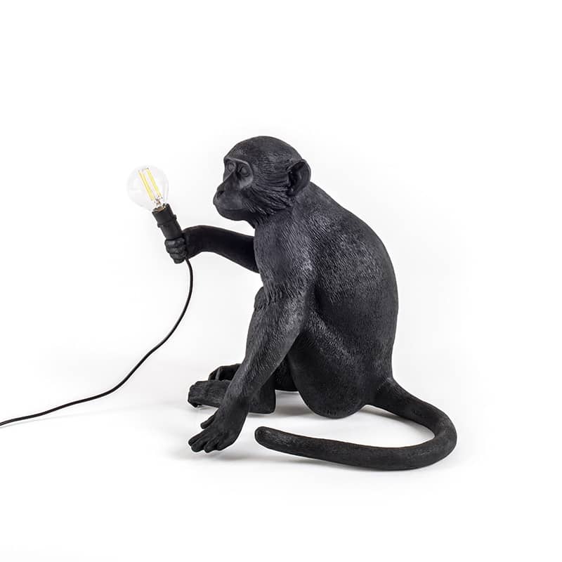 Monkey tafellamp sitting outdoor - Black