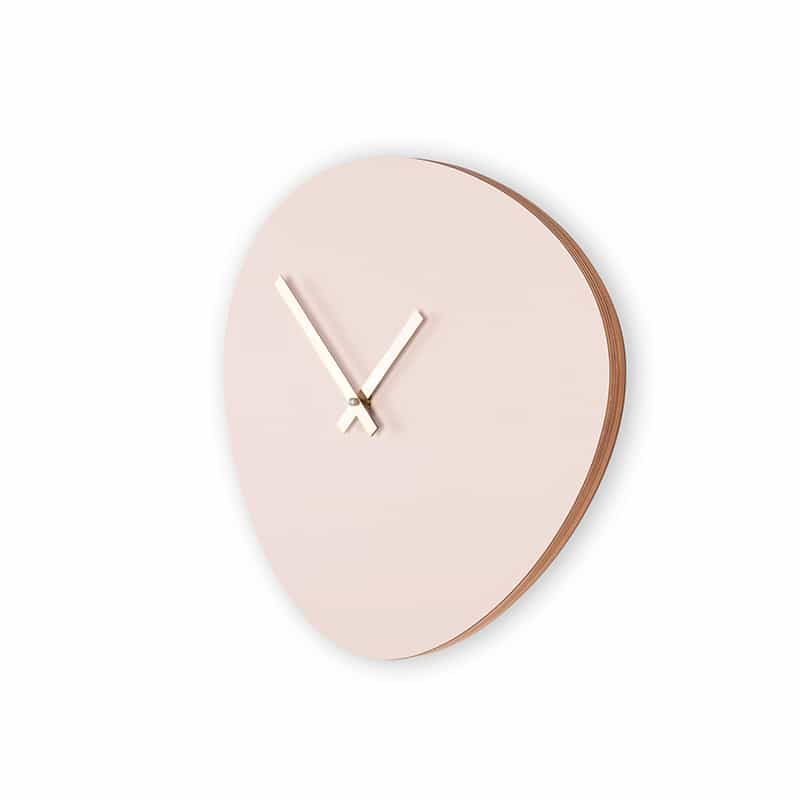 Wall clock pebble - Sandy grey/shiny gold