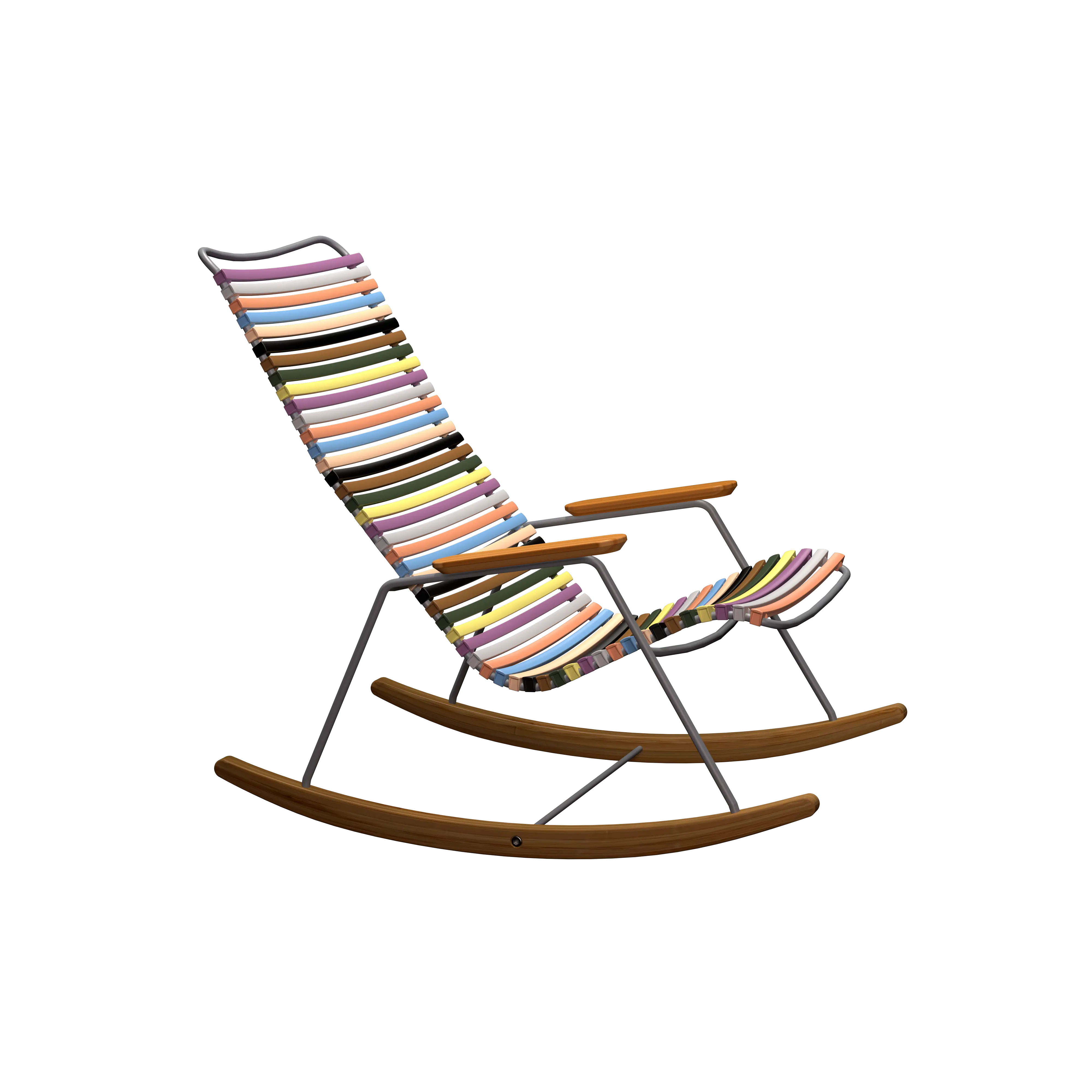 Click rocking chair - Multi color 1, bamboo armrests