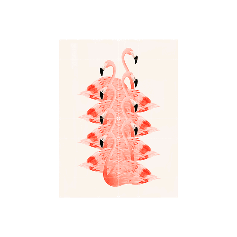 Piled flamingos - large