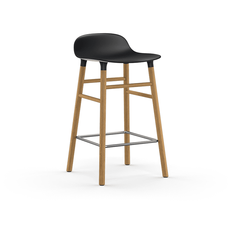 Form Barstool 65 cm Black/Oak