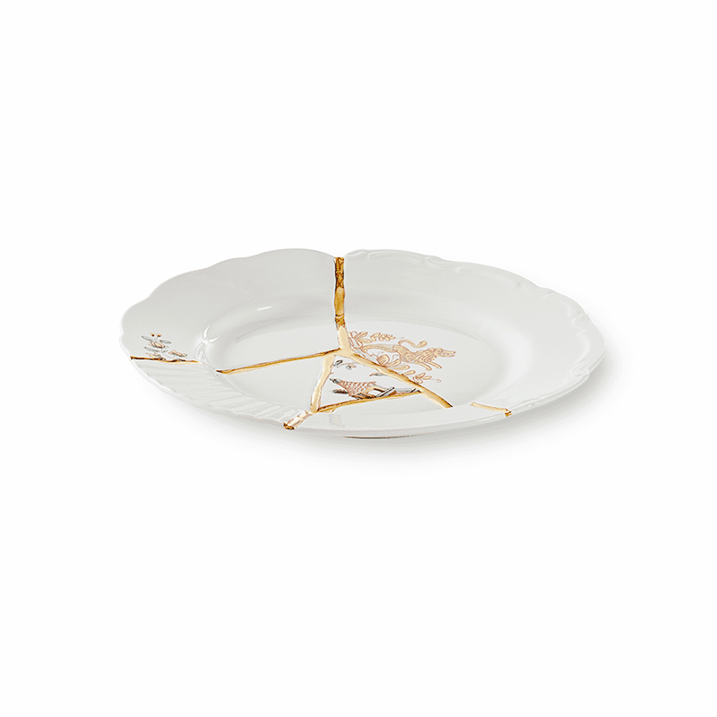 Kintsugi-n'2 dessert plate in porcelain