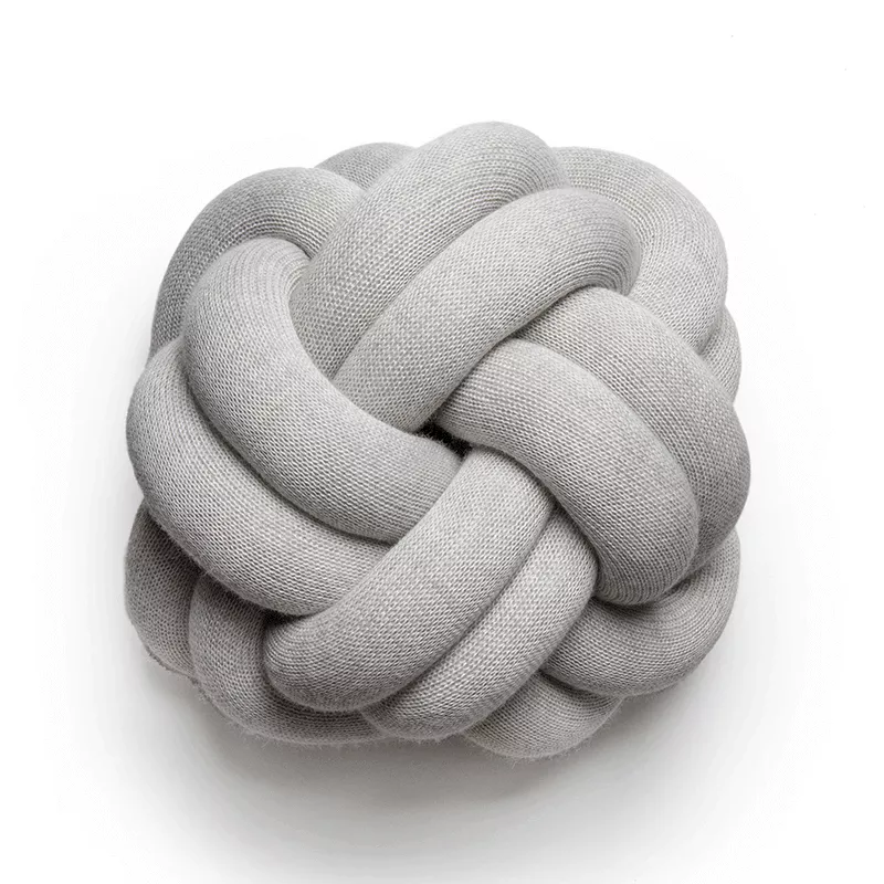 Knot Cushion - White/grey