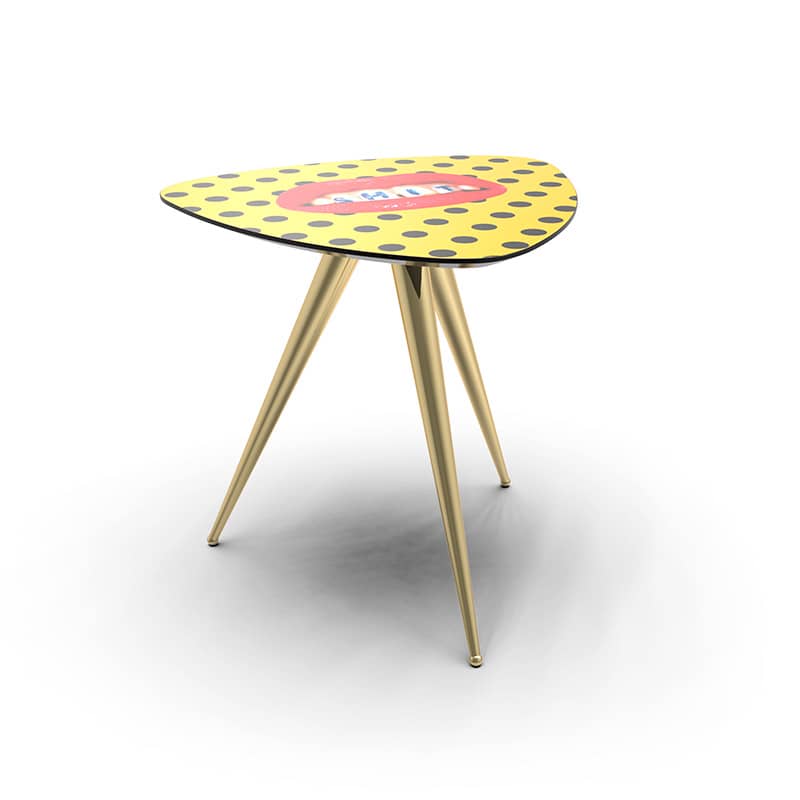 Toiletpaper wooden table with metal legs - Shit