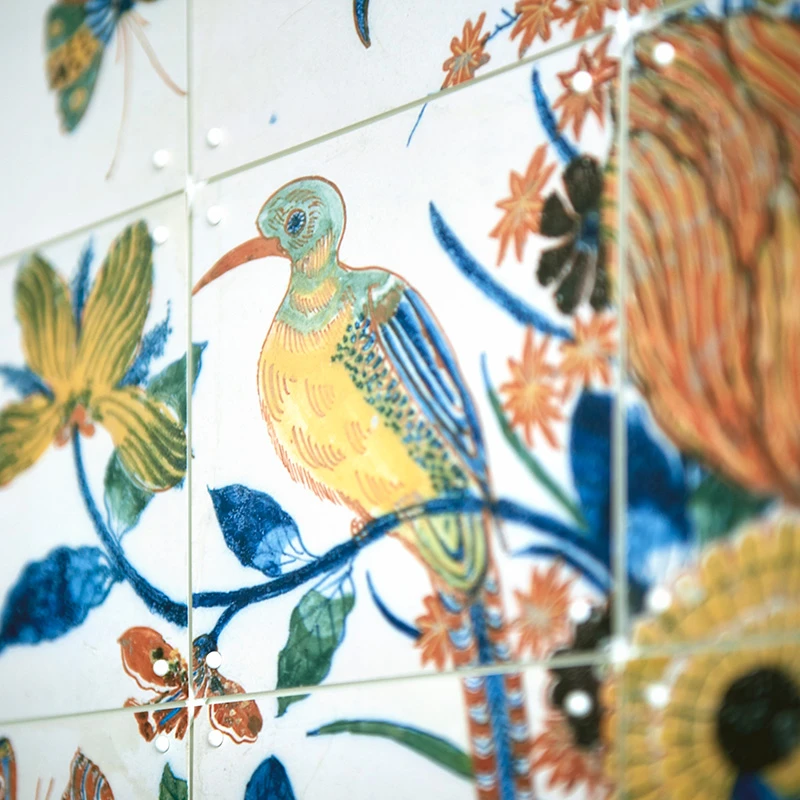 Tile Panel with Flowers