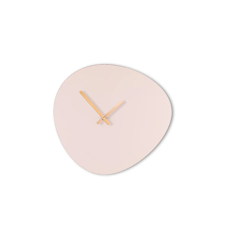 Wall clock pebble - Sandy grey/shiny gold