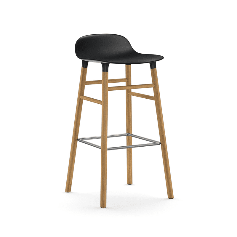 Form Barstool 75 cm Black/Oak