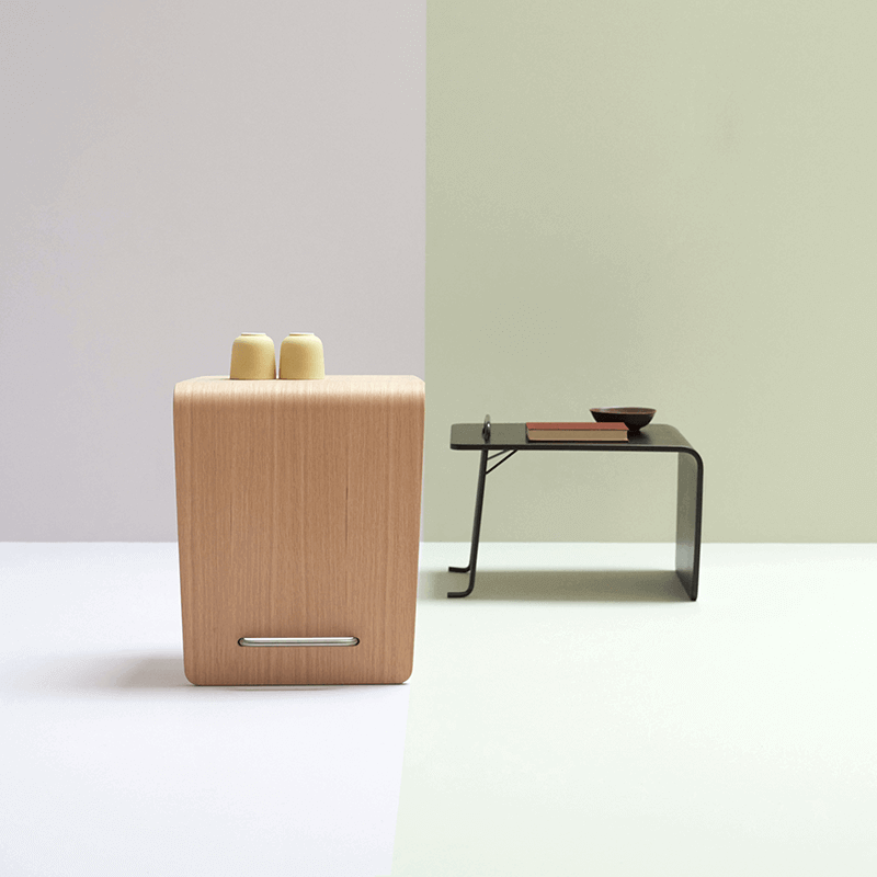 Tag bijzettafel - Stainless/Oak Mist