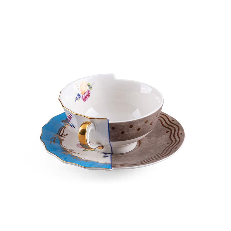 Teacup with saucer in porcelain hybrid - Kerma