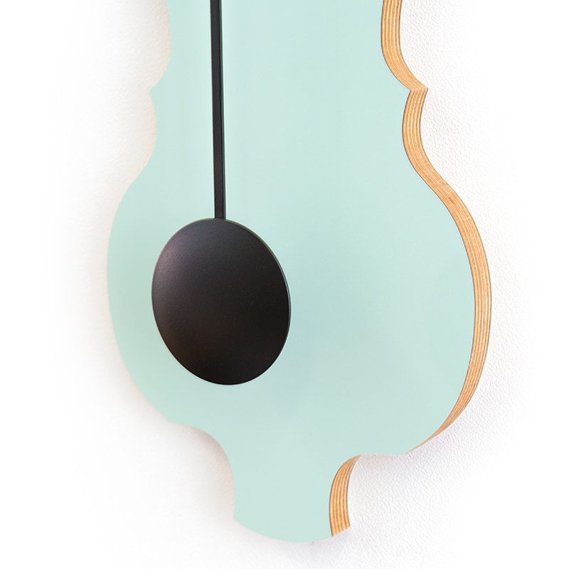 Wall clock pendulum large - Gale green/deep black
