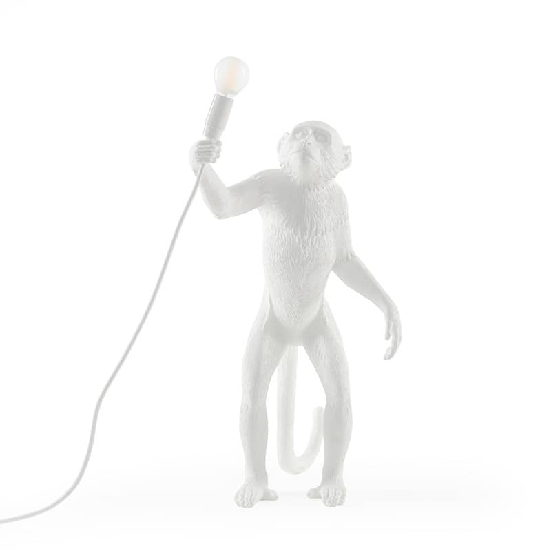Monkey tafellamp standing - White