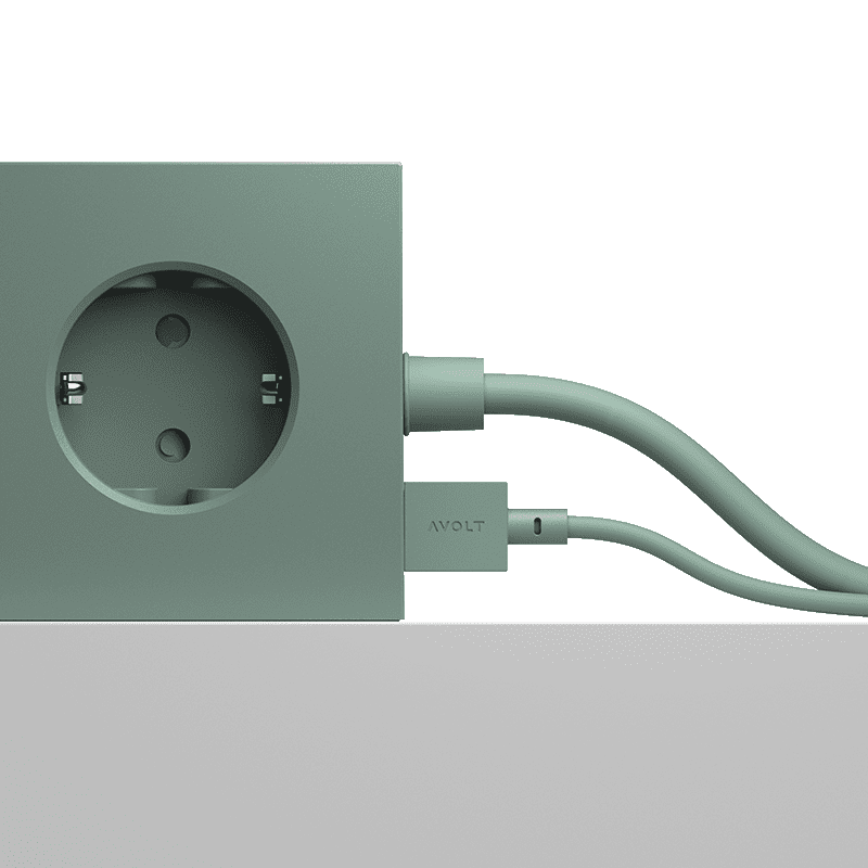 Square 1 USB & Magnet - Oak Green