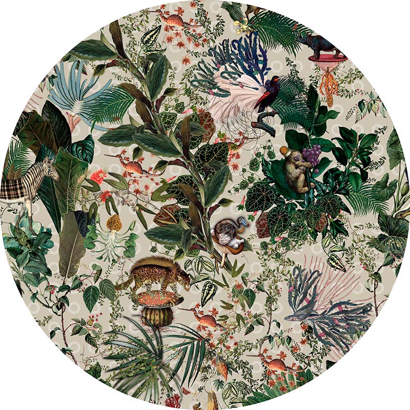 Vloerkleed Menagerie of Extinct Animals - Ivory