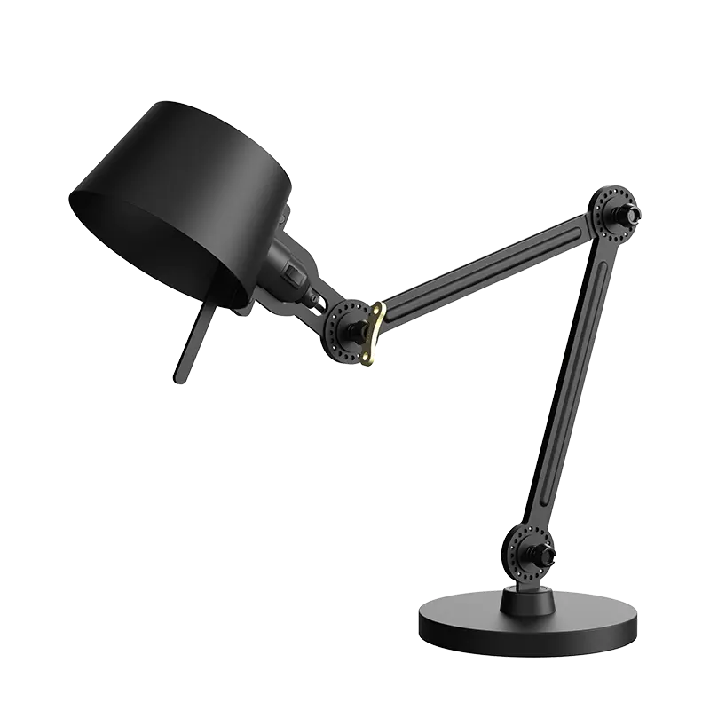 Bolt bureaulamp 2arm foot small - Smokey black