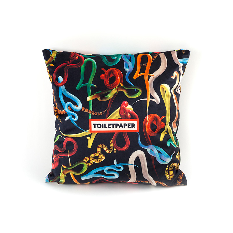 Toiletpaper cushion with plume padding - Snakes