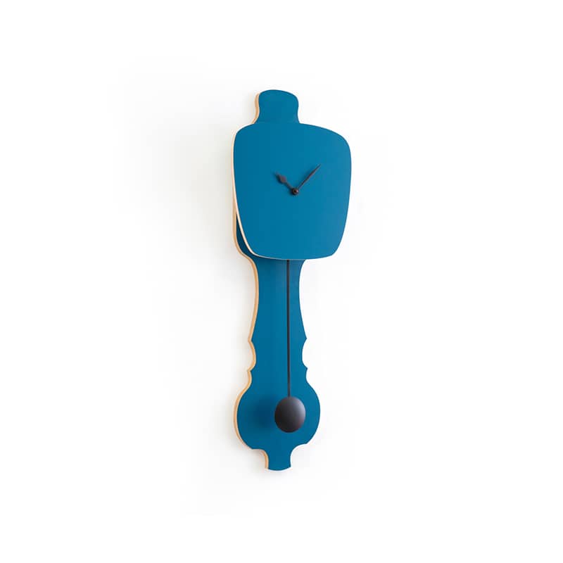 Wall clock pendulum small - Petrol blue/deep black