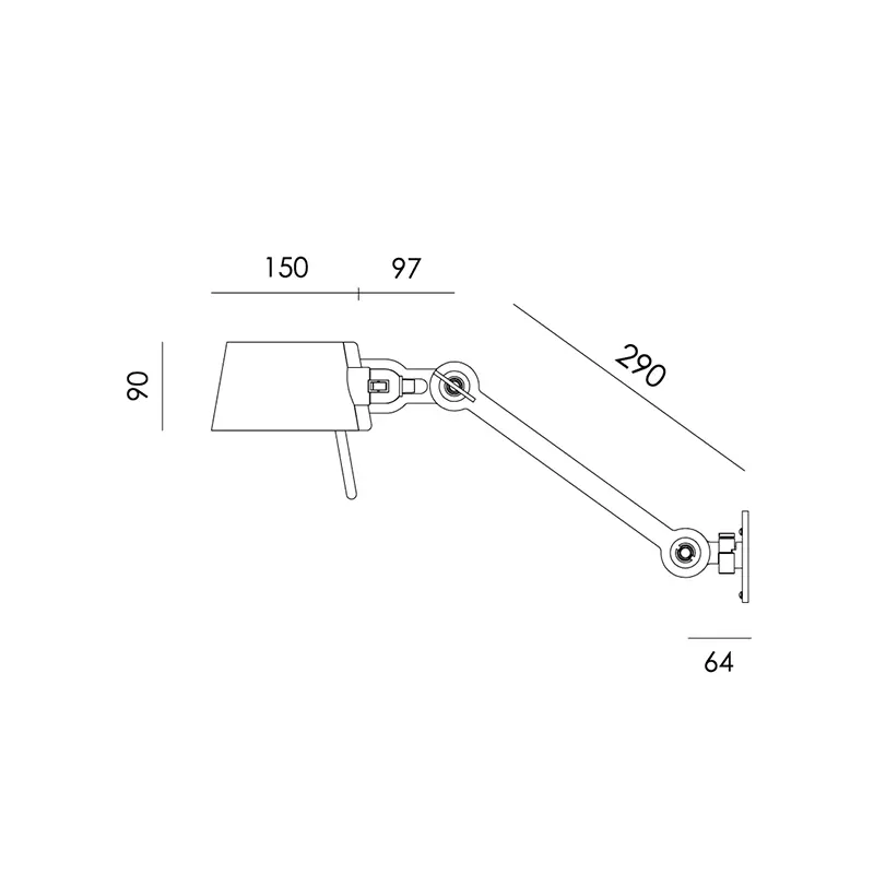 Bolt bed wandlamp sidefit - Daybreak rose