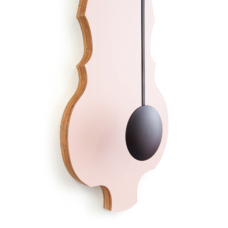 Wall clock pendulum large - Peach pastel/deep black