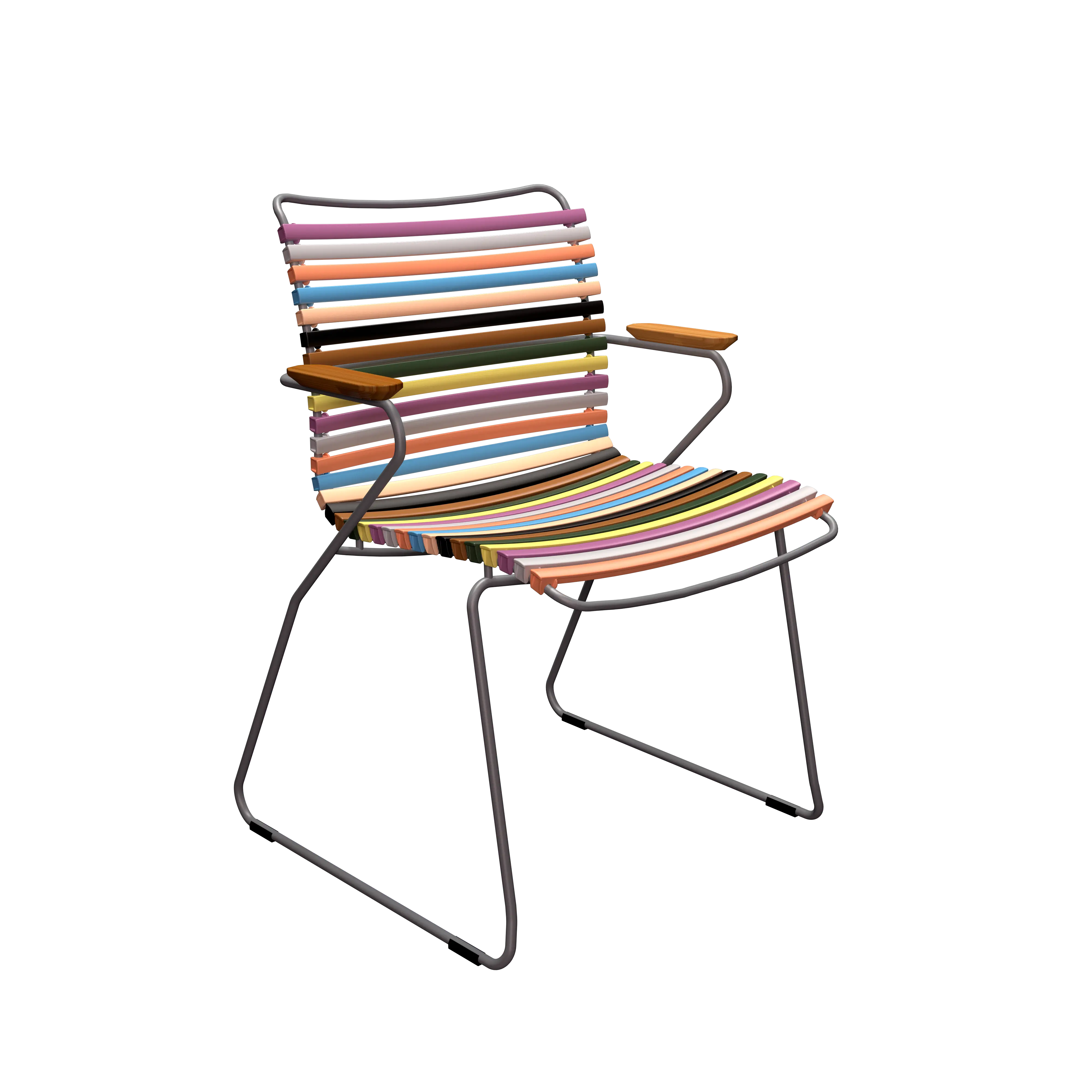 Click dining chair - Multi color 1-83, bamboo armrests