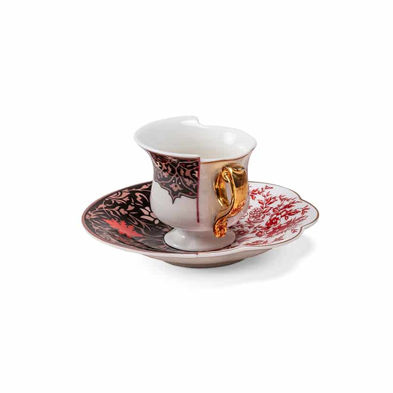 Coffee cup with saucer in porcelain hybrid - Sagala