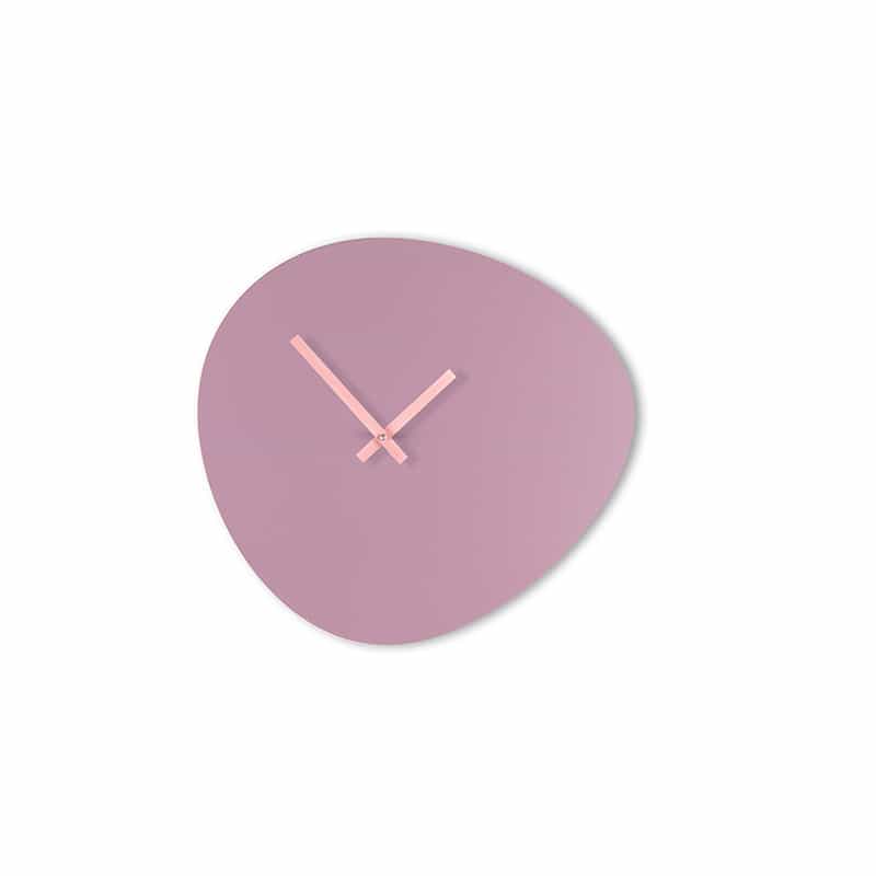 Wall clock pebble - Lavender grey/peach pastel