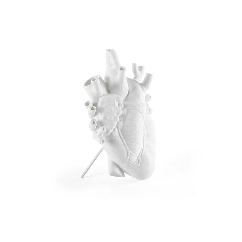 Love in bloom porcelain heart vase - White Love in bloom porcelain heart vase - White