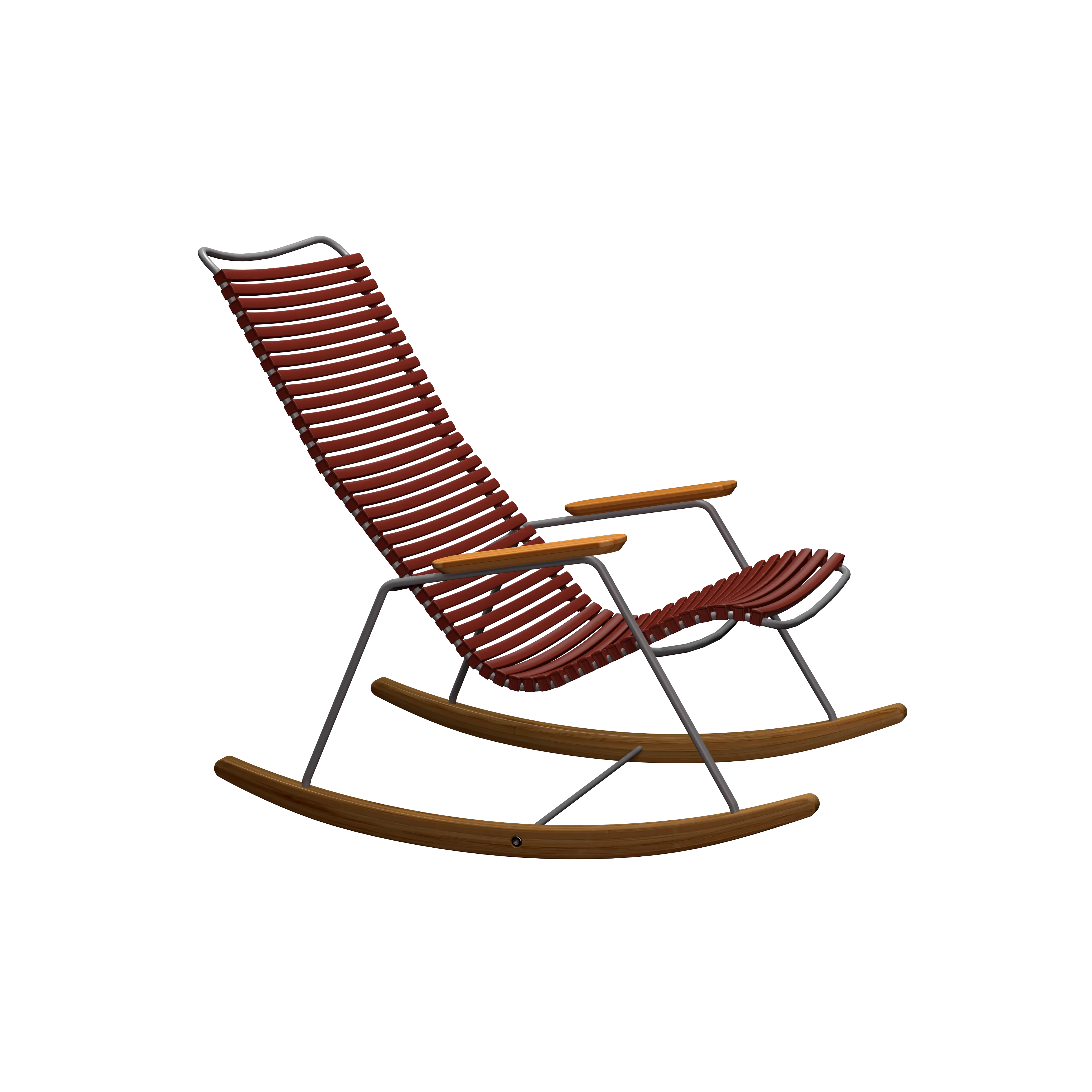 Click rocking chair - Paprika, bamboo armrests