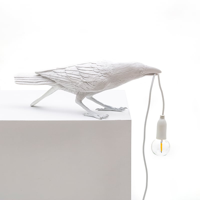 Bird tafellamp playing - White