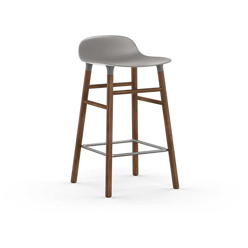 Form Barstool 65 cm Grey/Walnut