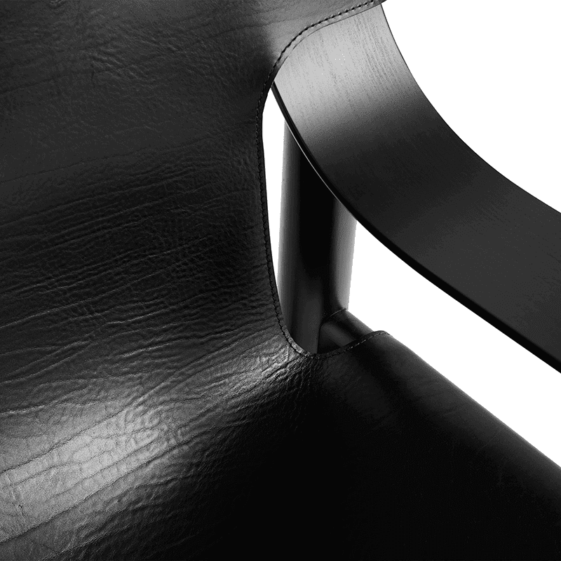 Bernard fauteuil - Leather: Black / Frame: Deep Black