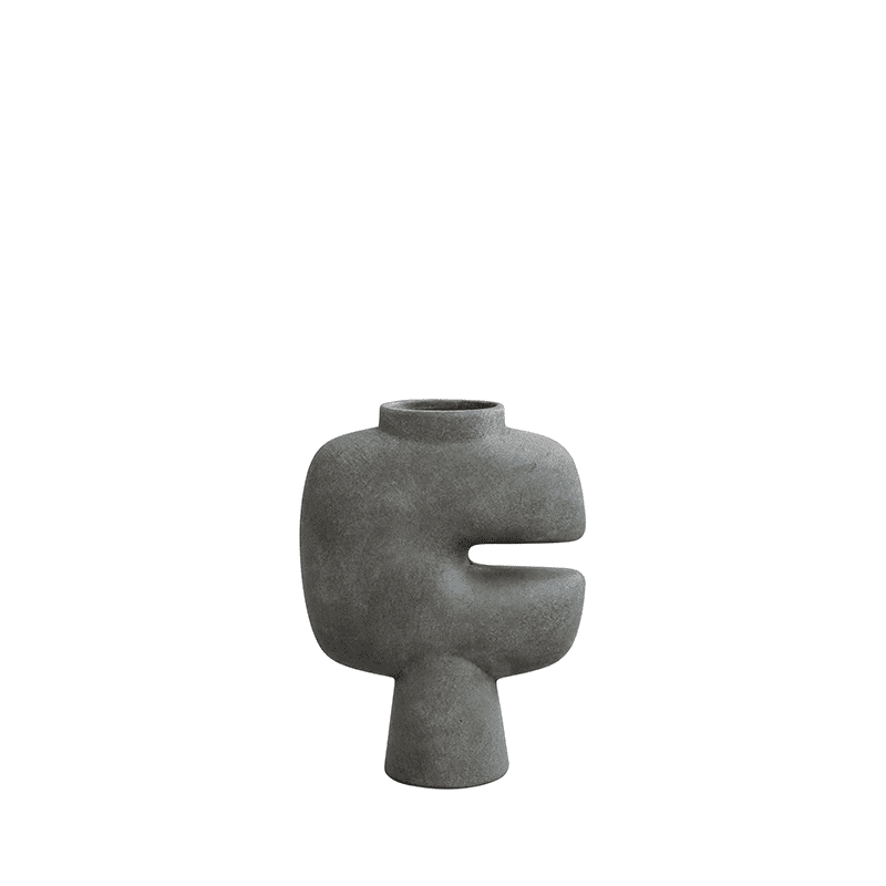 Tribal Vase Medio - Dark grey