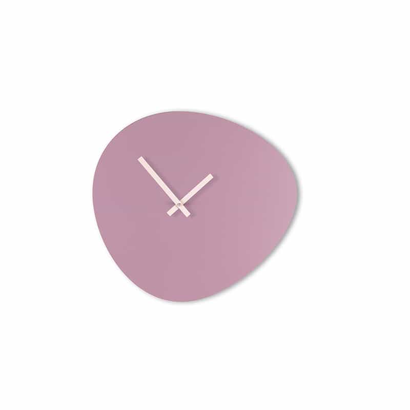 Wall clock pebble - Lavender grey/off white
