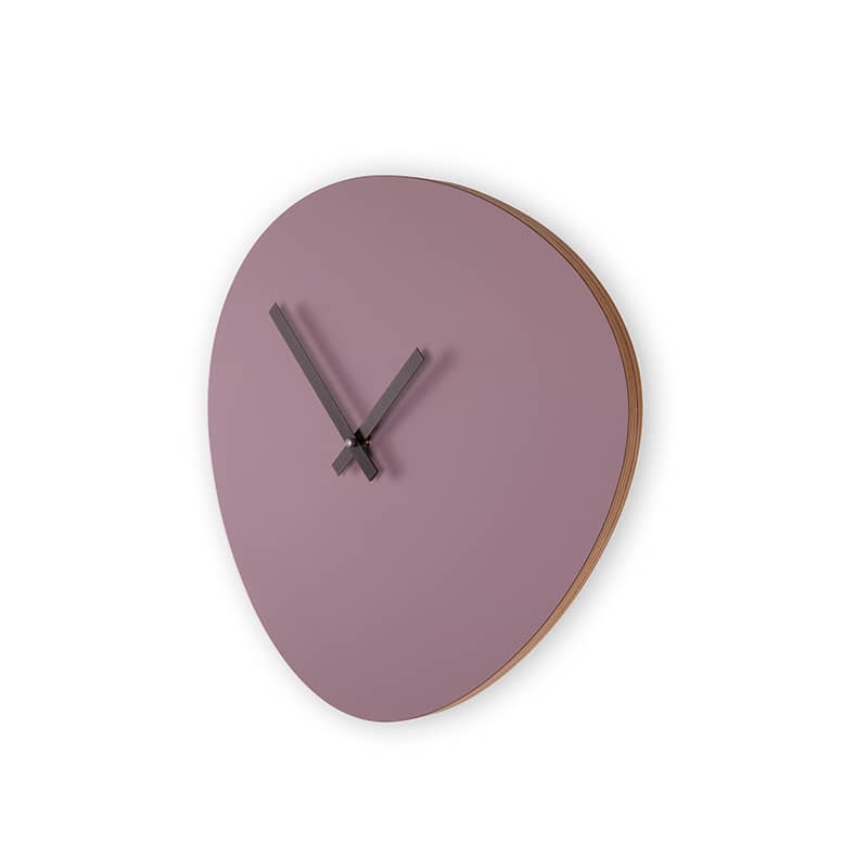 Wall clock pebble - Lavender grey/deep black
