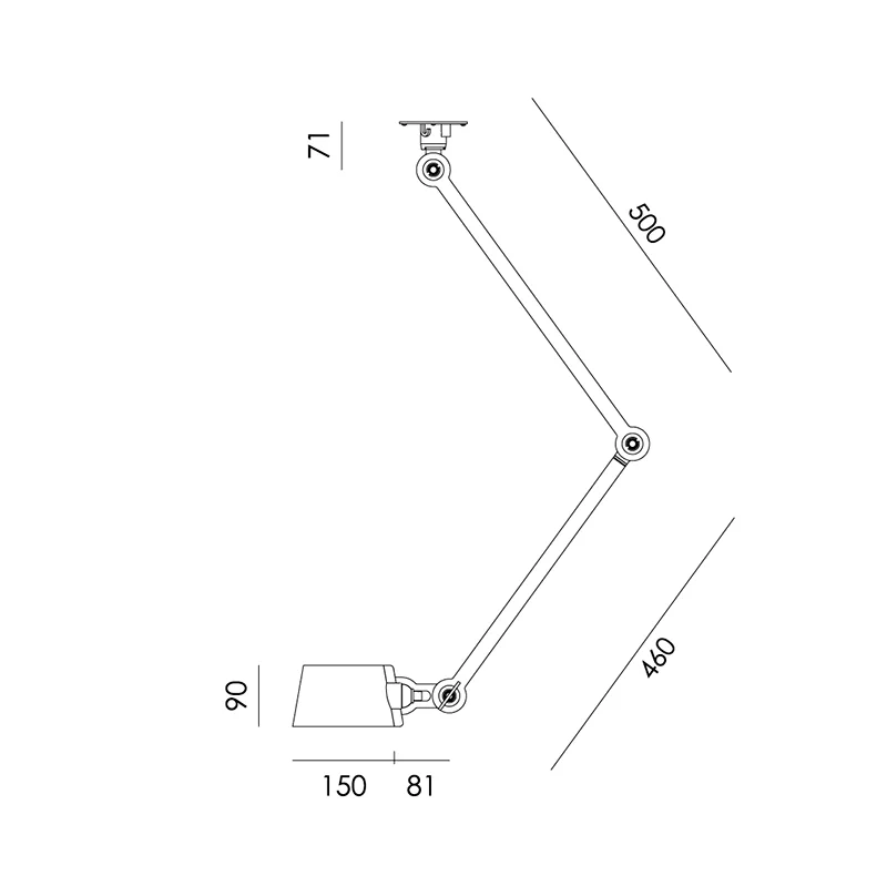 Bolt plafond 2arm sidefit - Striking orange