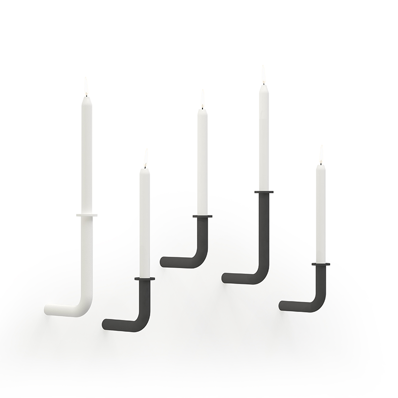 Wall Of Flame Large candleholder - White