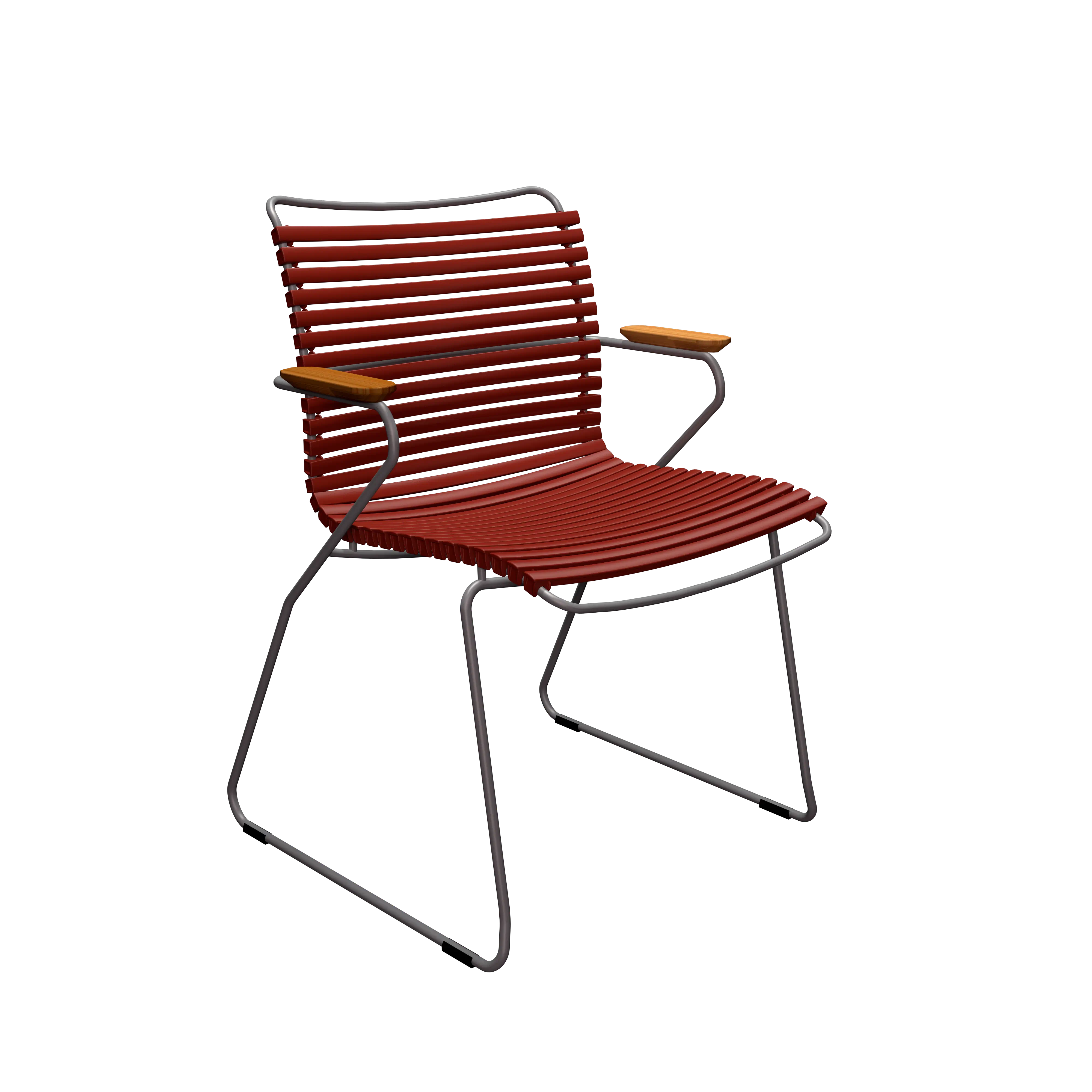 Click dining chair - Paprika, bamboo armrests