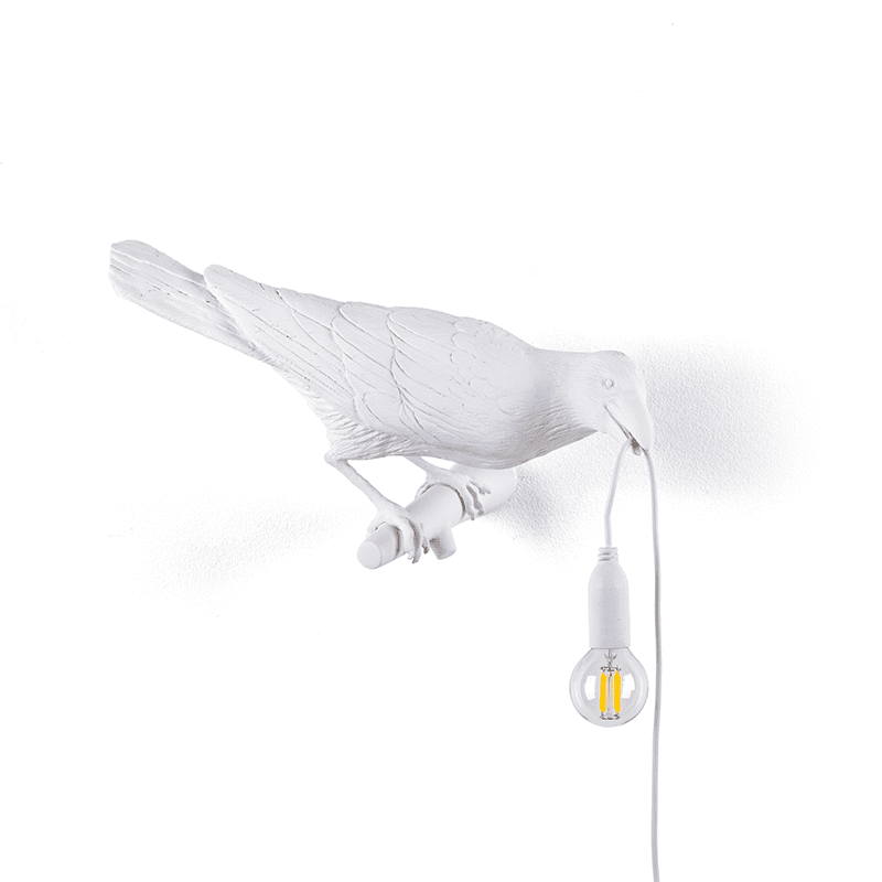 Bird wandlamp looking right - White