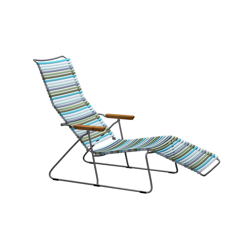 Click sunlounger - Multi color 2, bamboo armrests