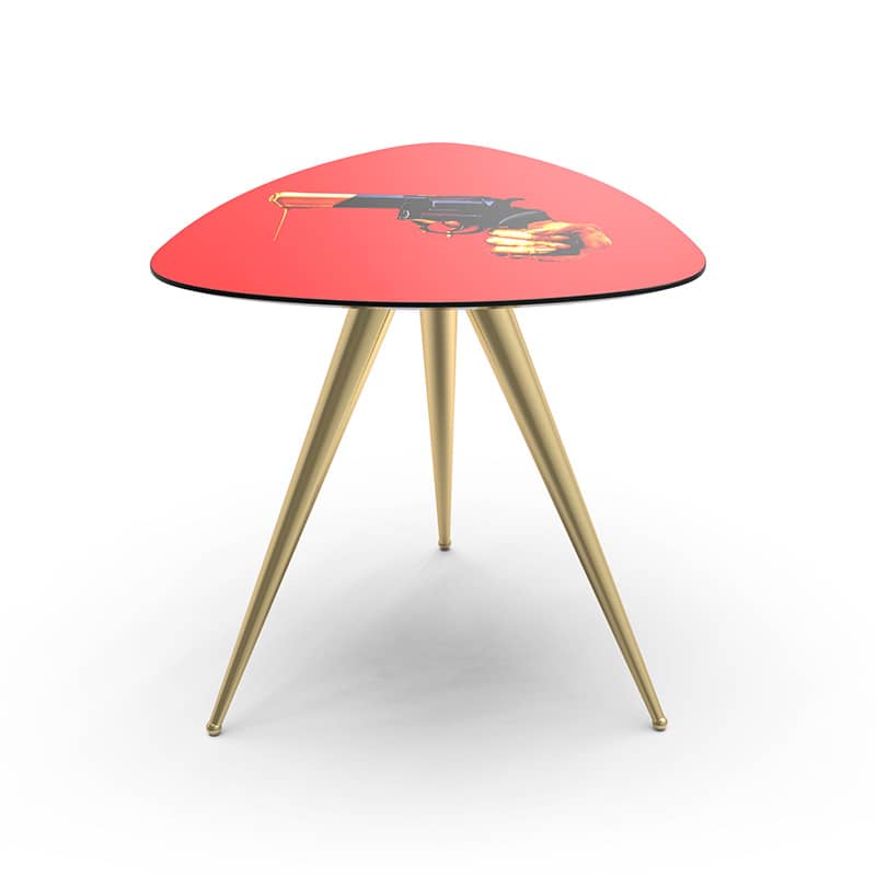 Toiletpaper wooden table with metal legs - Revolver