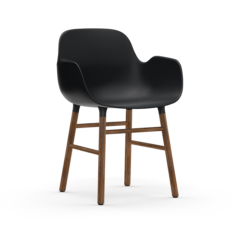 Form Armchair Black/Walnut