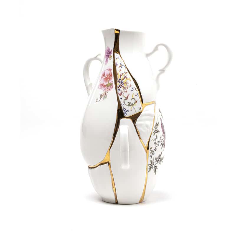 Kintsuji vase in porcelain 32 cm