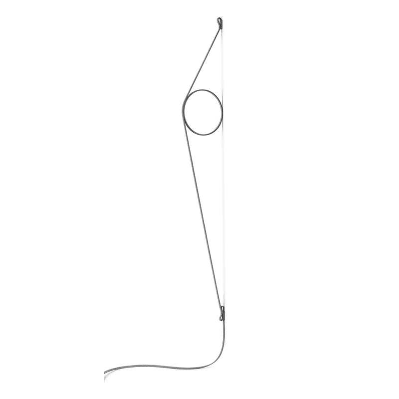 WireRing wandlamp - Cable grigio/ring grigio