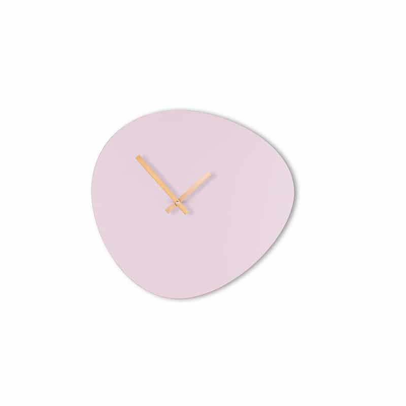 Wall clock pebble - Soft lilac/shiny gold