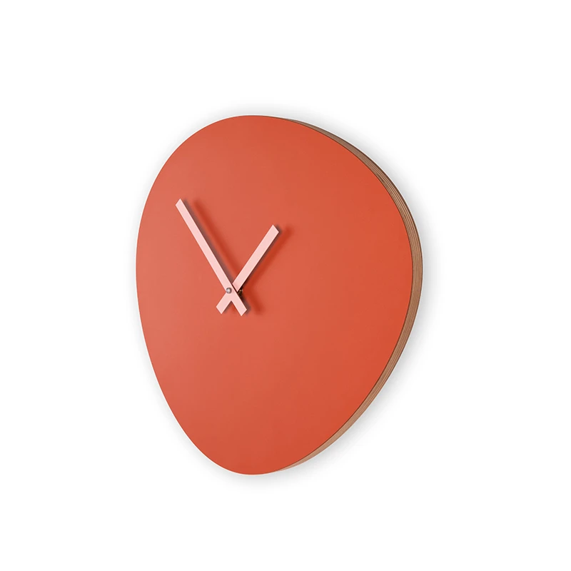 Wall clock pebble - Rusty red/peach pastel