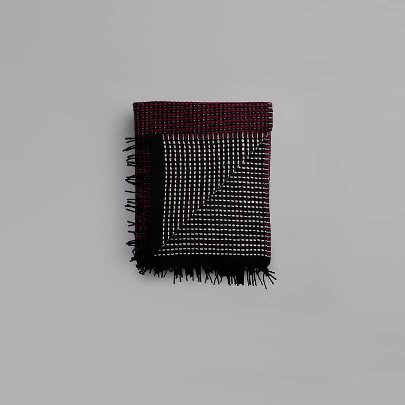 Lofoten large throw - Hurgundy/mint