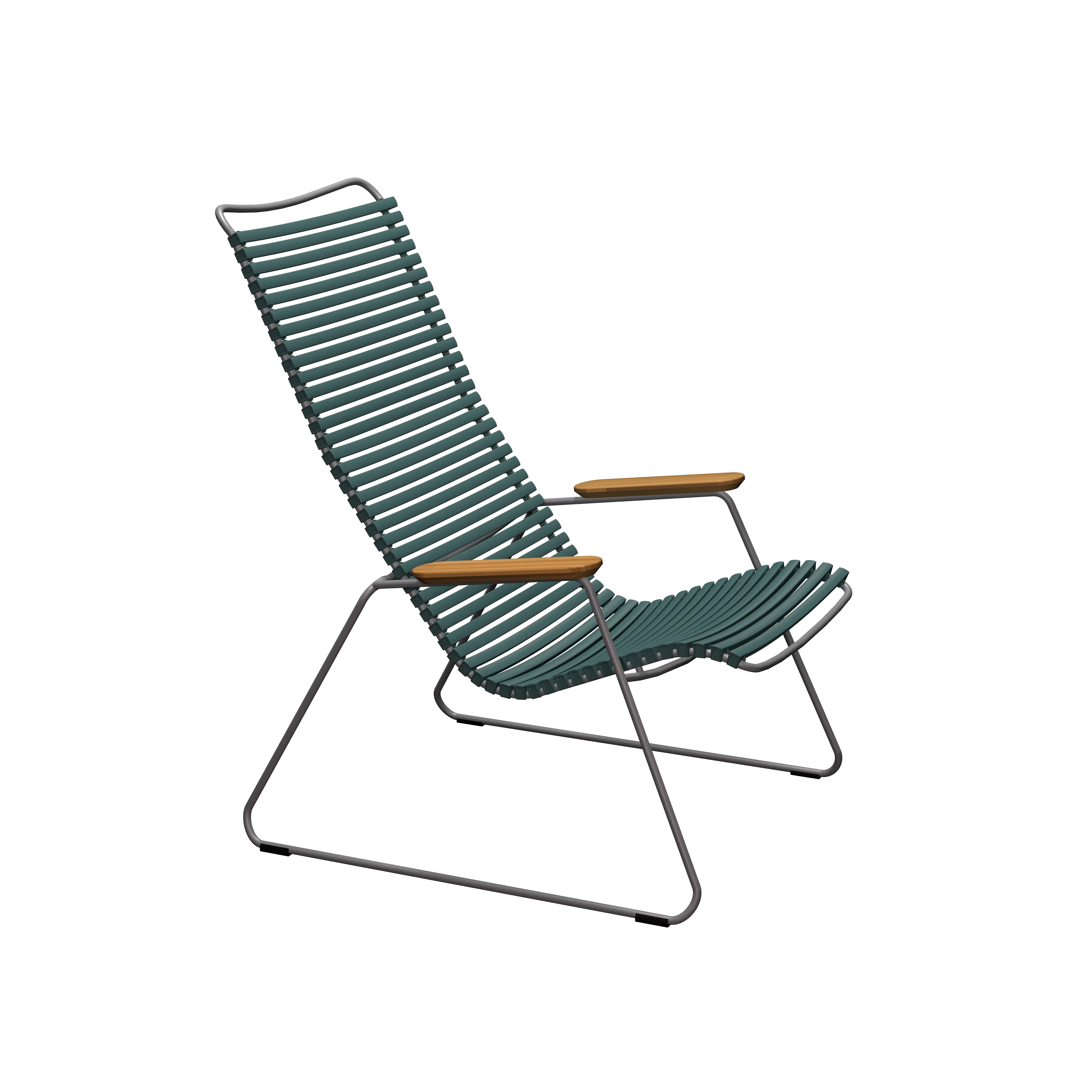 Click lounge chair - Pine green, bamboo armrests