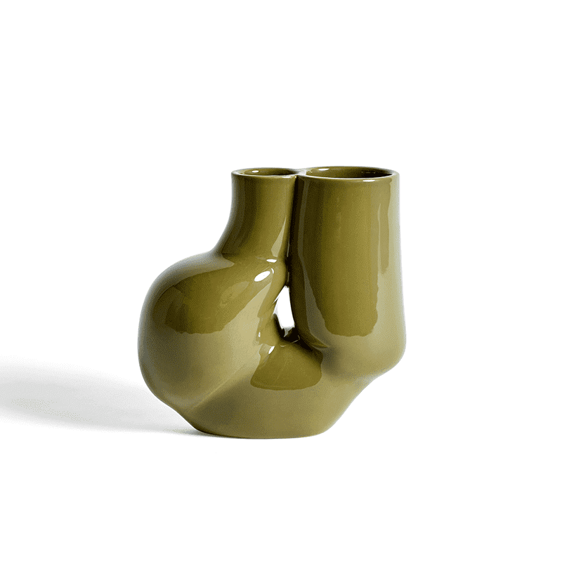WS Chubby Vase - Olive green