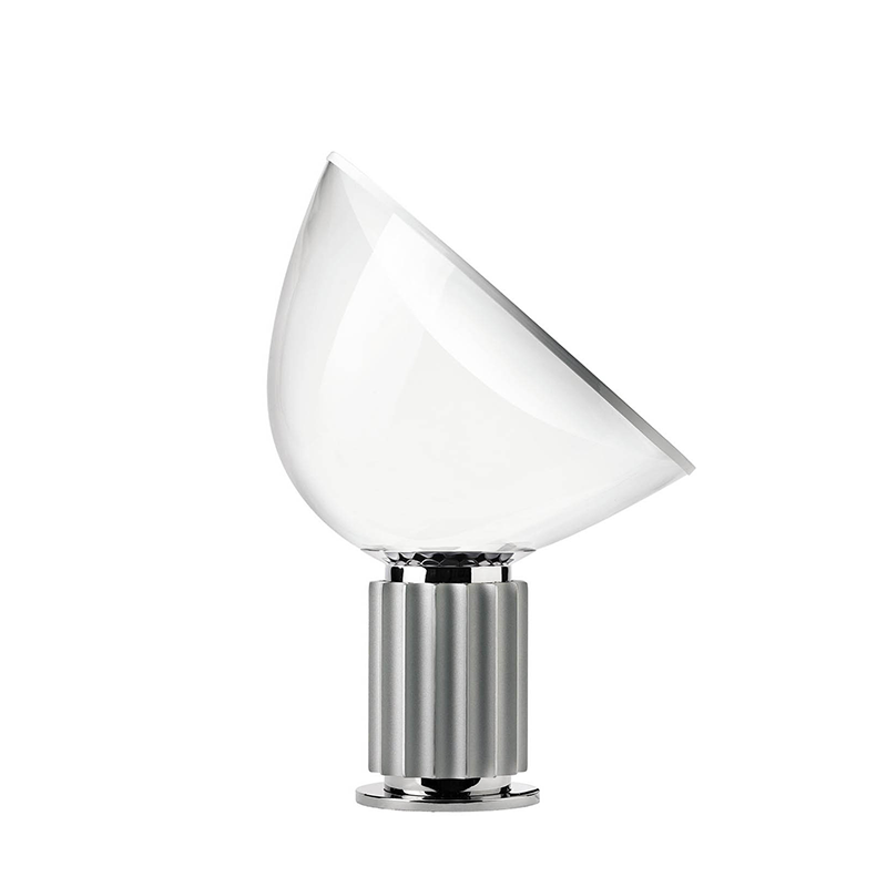 Taccia led tafellamp glas kap - Anodizzato argento